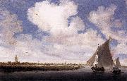 Salomon van Ruysdael Sailboats on the Wijkermeer oil